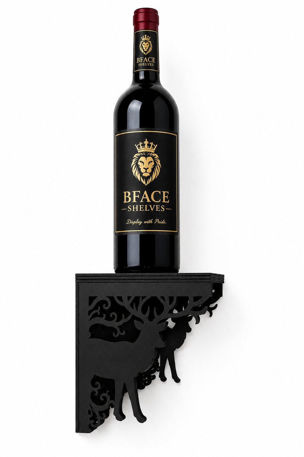Majestic Stag Wine Display Shelf by BFACE SHELVES
